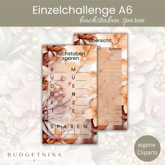 Buchstaben sparen - A6 Einzelchallenge