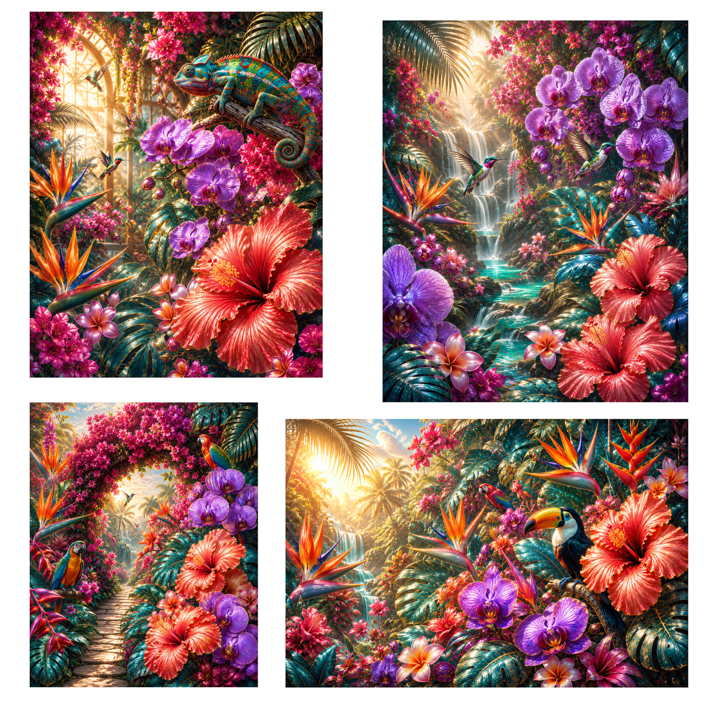 Colorful Tropic Clipart Set – 46 Tropische Sommer PNGs (300 DPI)