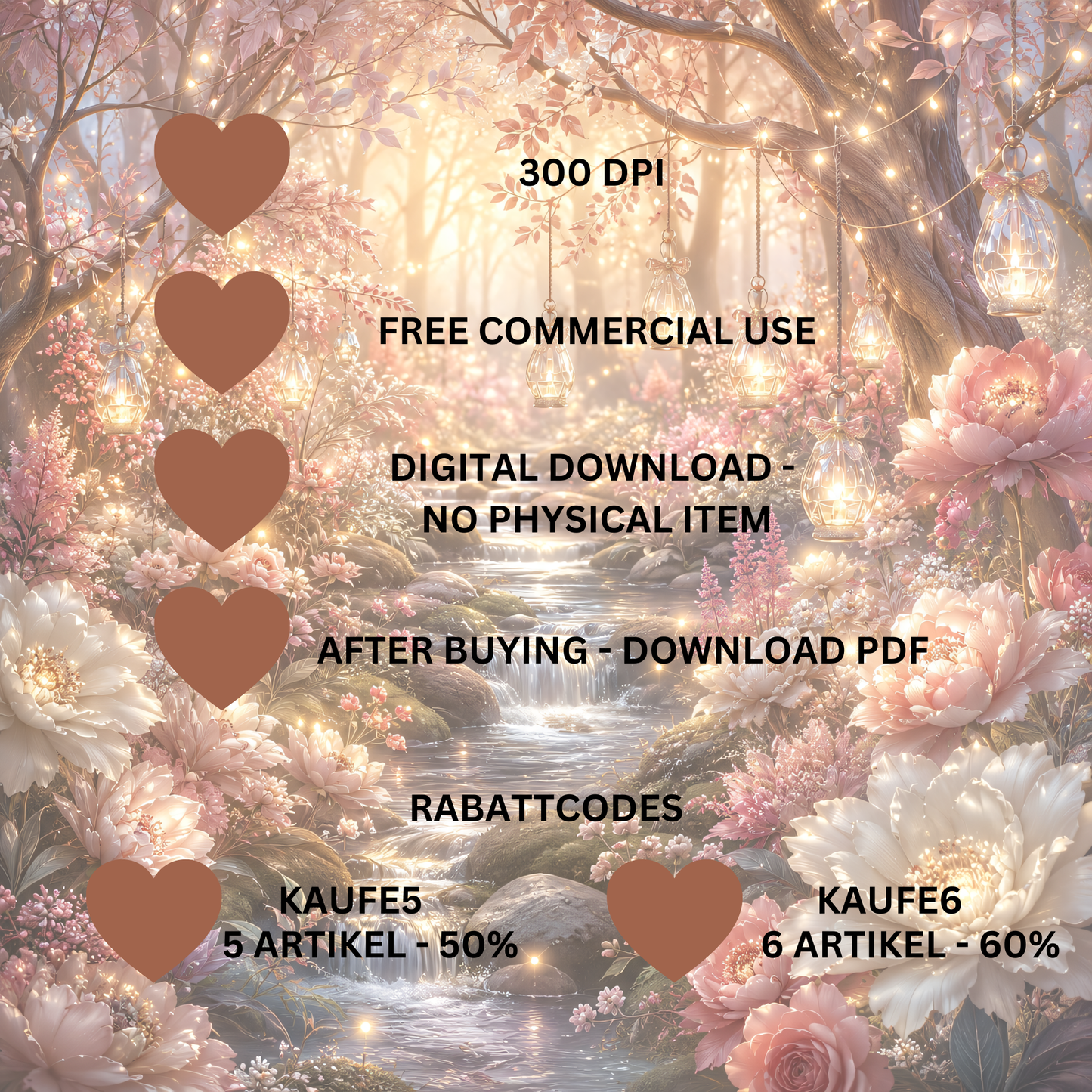 Enchanted Woodland Magic Clipart Set – Magischer Wald & Feen (33 PNG)