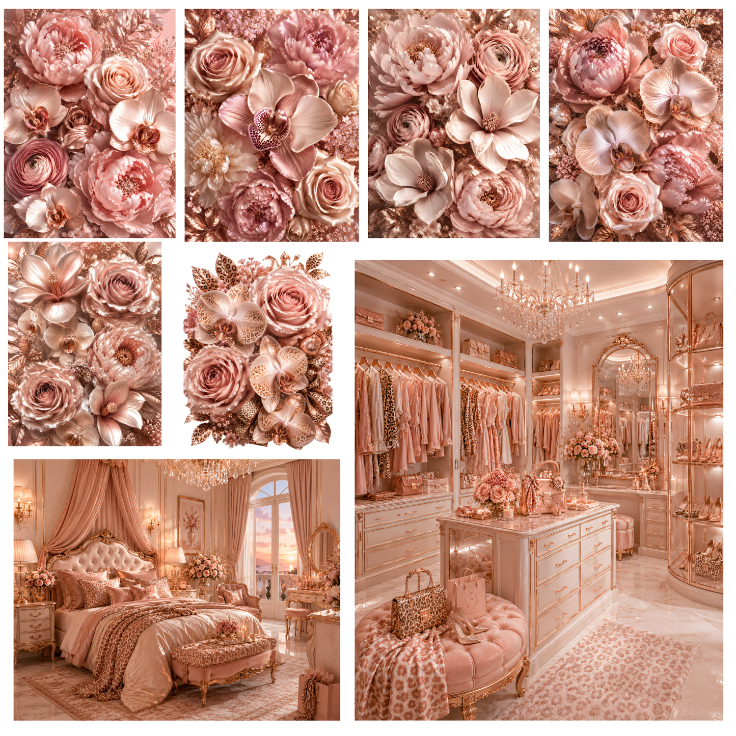 Roségold Leo – Digitales Clipart Set