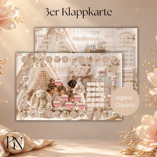 Familienzeit - 3er Klappkarte