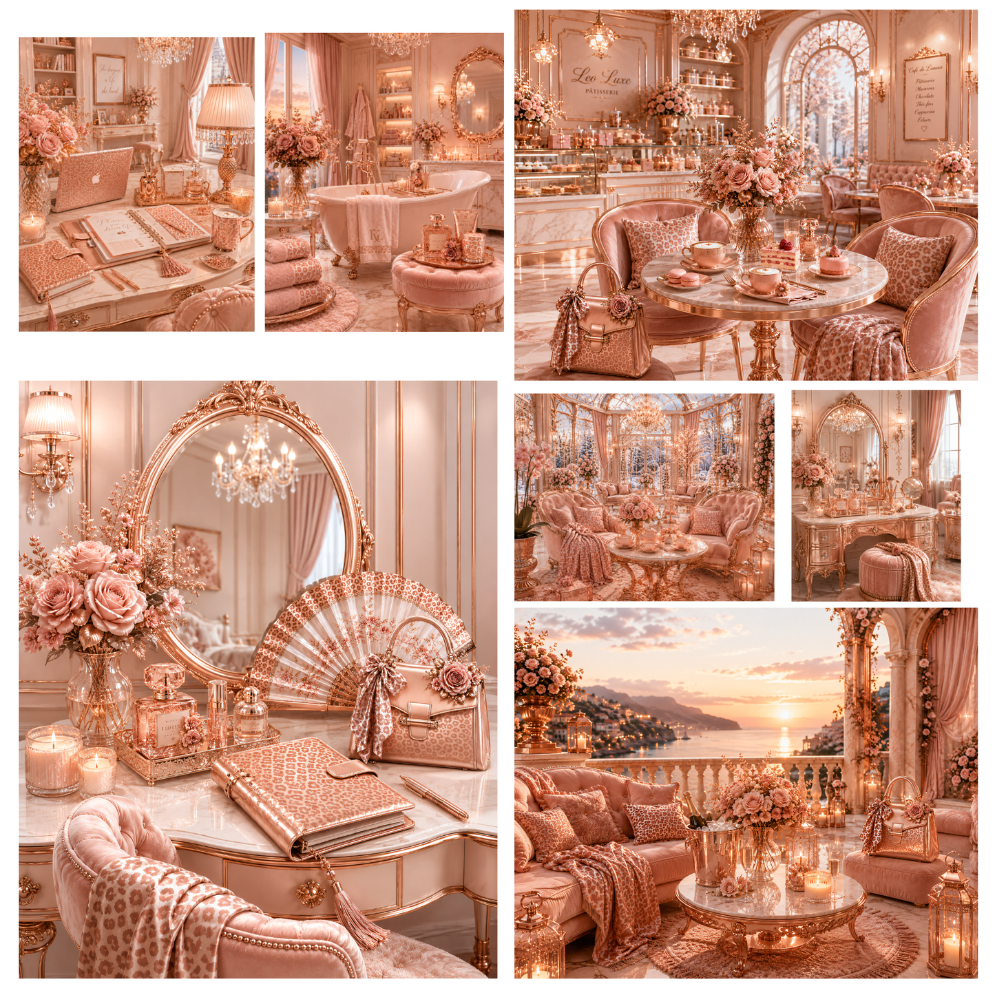 Roségold Leo – Digitales Clipart Set