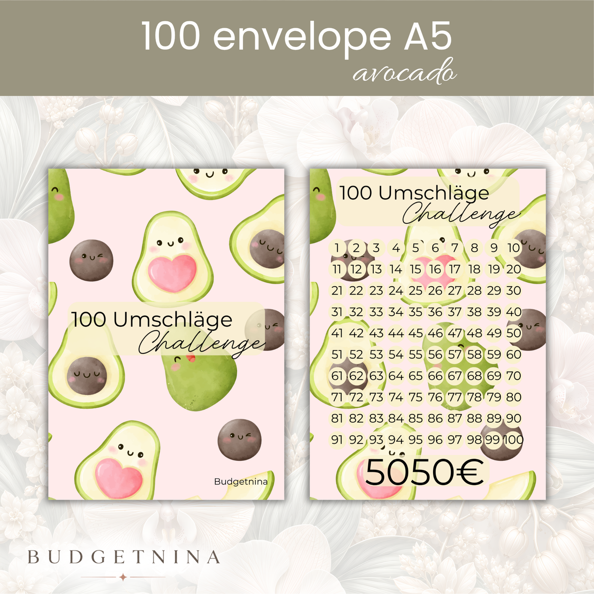100 Umschläge Challenge Avocado
