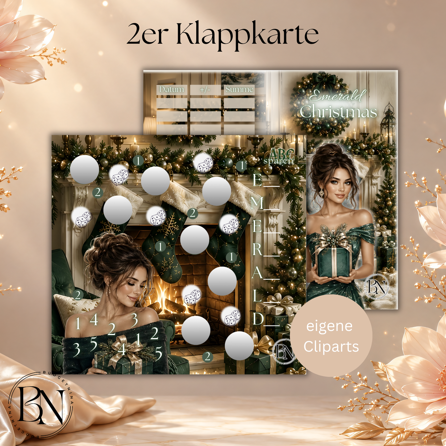 Emerald Christmas - 2er Klappkarte