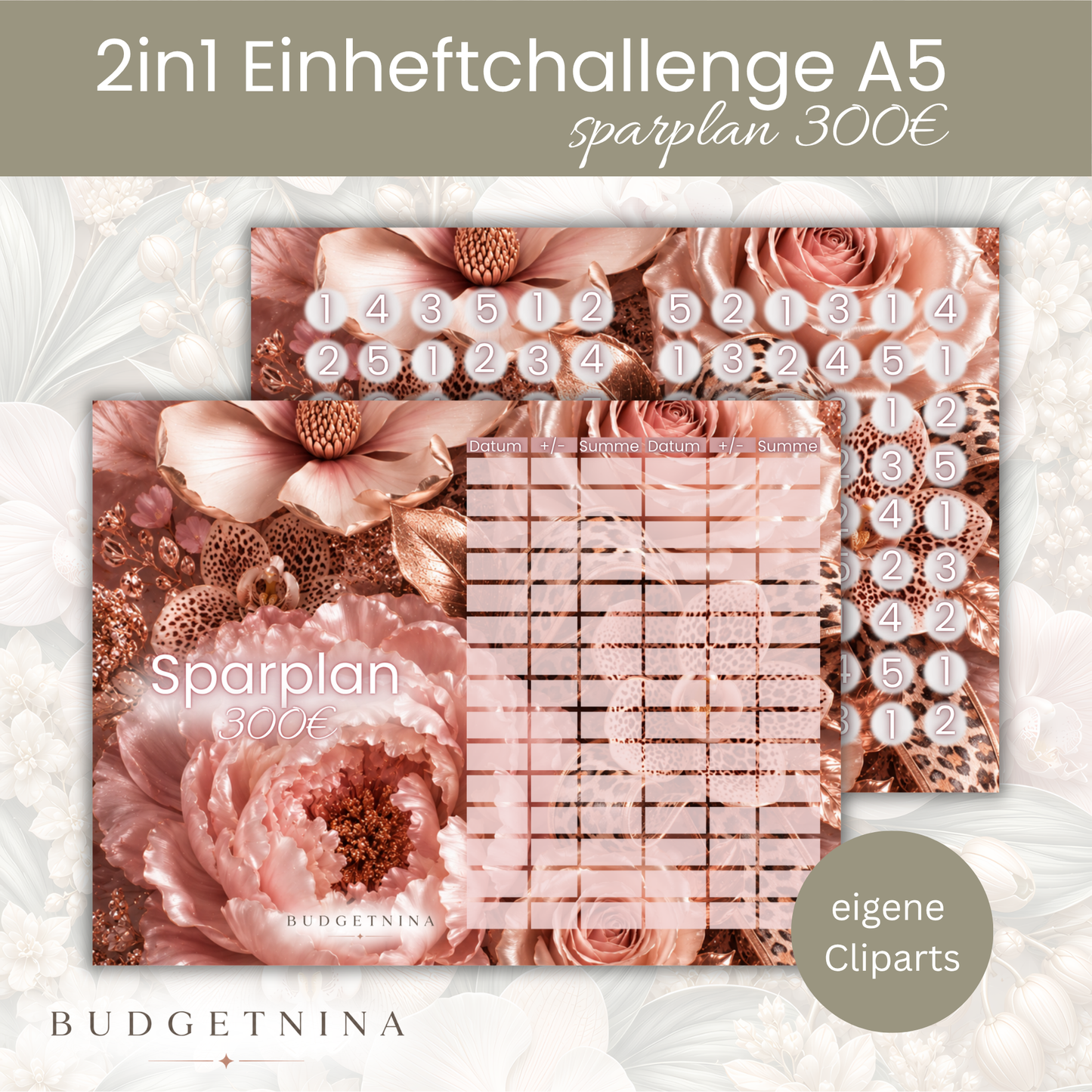 Sparplan 300€ - 2in1 Einheftchallenge A5