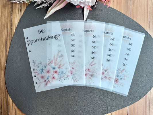 5€ Sparchallenge A6 Budget Binder Spar-Challenge 5€ Budgeting Binder Challenge