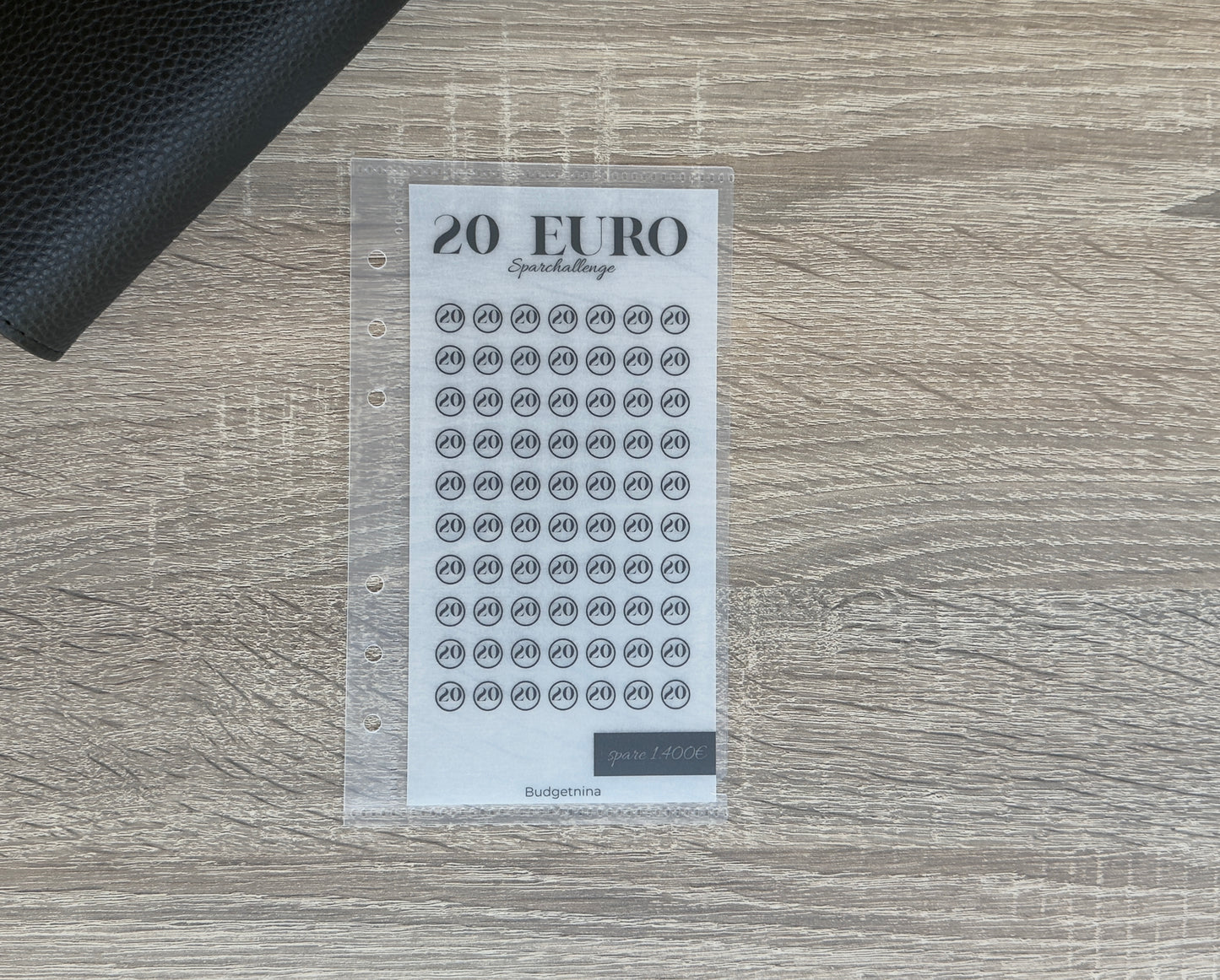 A6 Sparchallenge mit Umschlag – 5€, 10€, 20€ oder 50€ | Wiederverwendbar