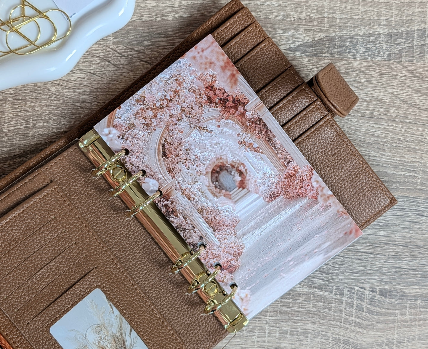 A6 Dashboard Blütenbogen Rosa