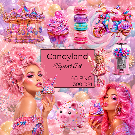 Candyland CLipart Bundle - 48 High-Res Cliparts