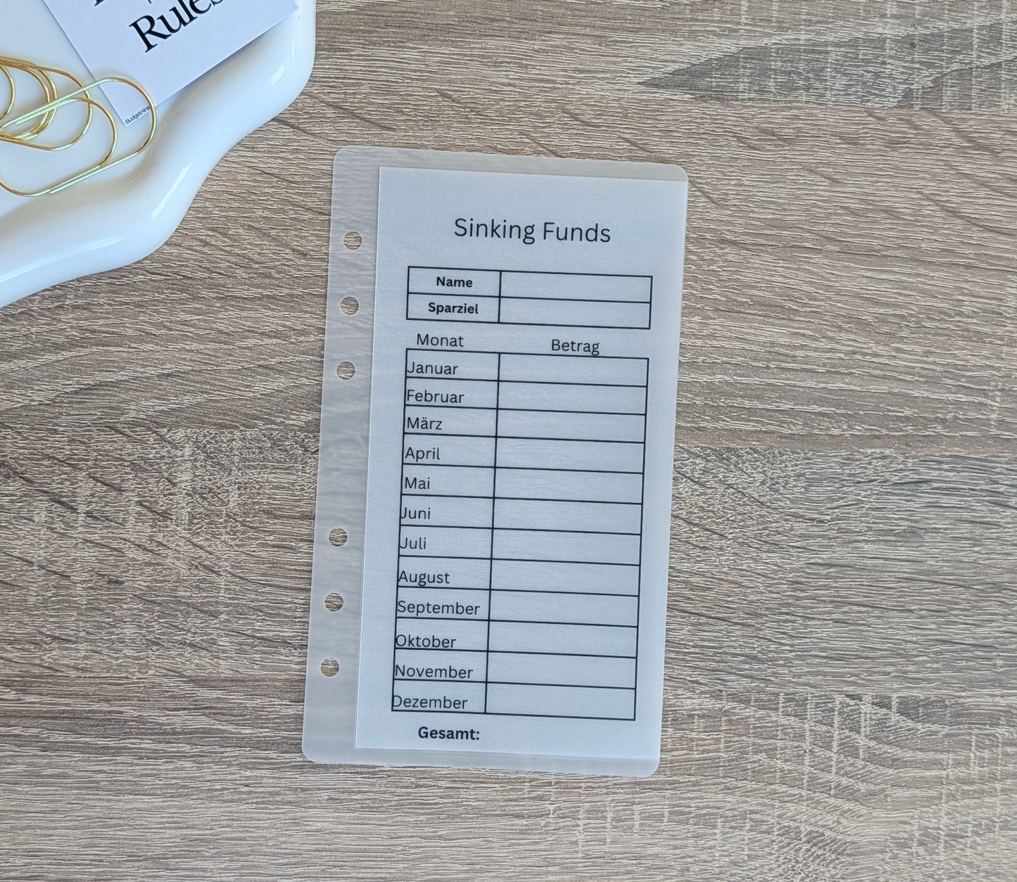 Sinking Funds Umschlag/Tracker