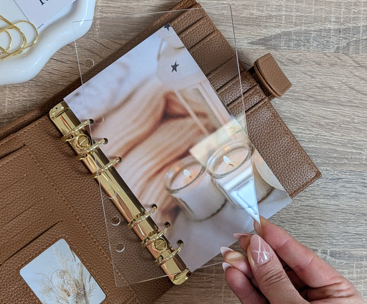 A6 Acryl Deckblatt Clear | Transparentes A6 Cover für Budget Binder | Edles Planner Deckblatt aus Acryl | Cash Stuffing Zubehör