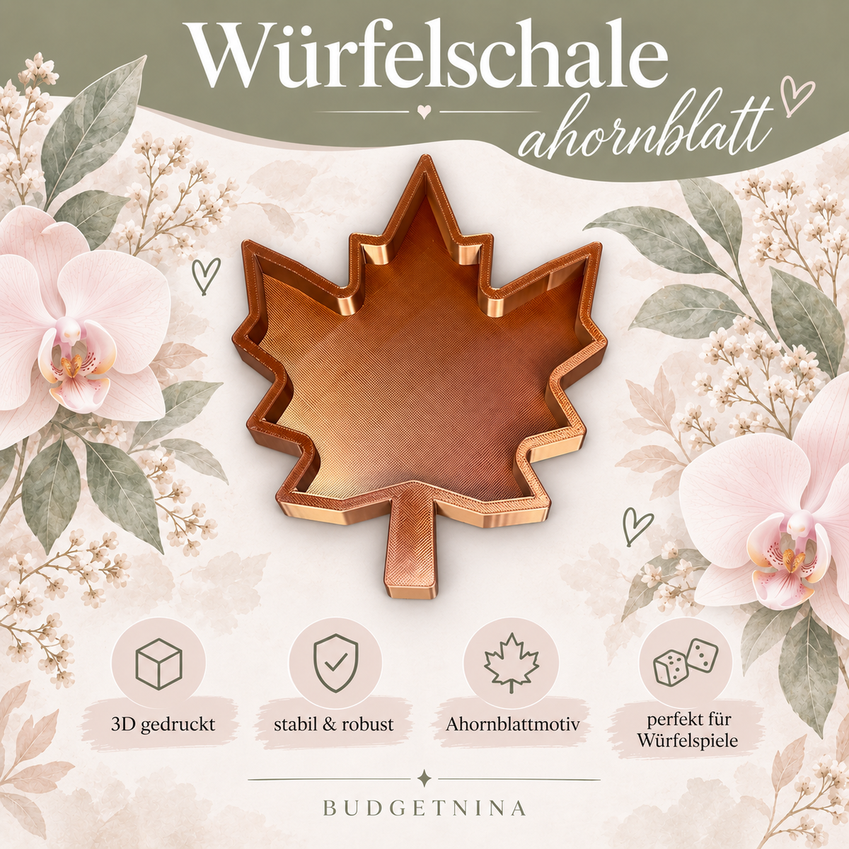 Würfelschale - Ahornblatt