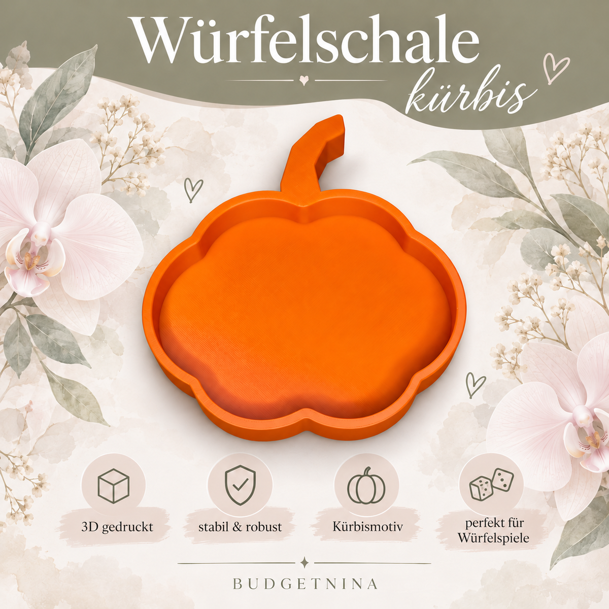 Würfelschale - Kürbis