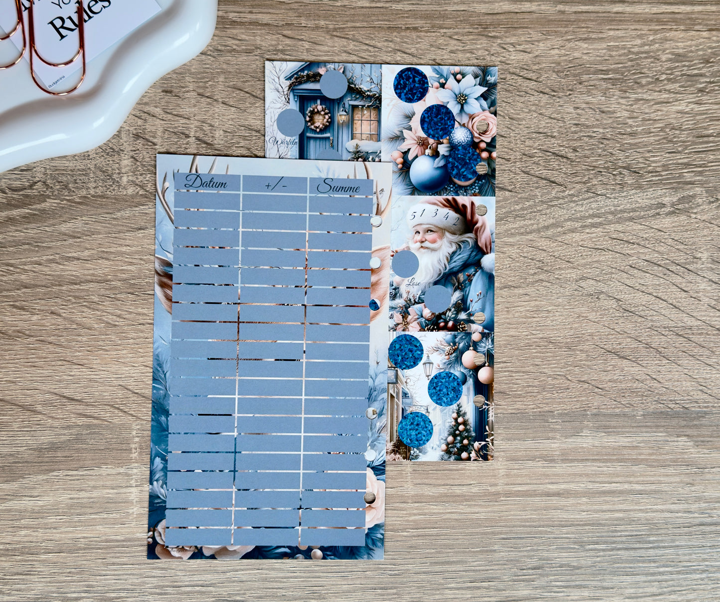 A6 mini Jahreschallenge Blue Christmas