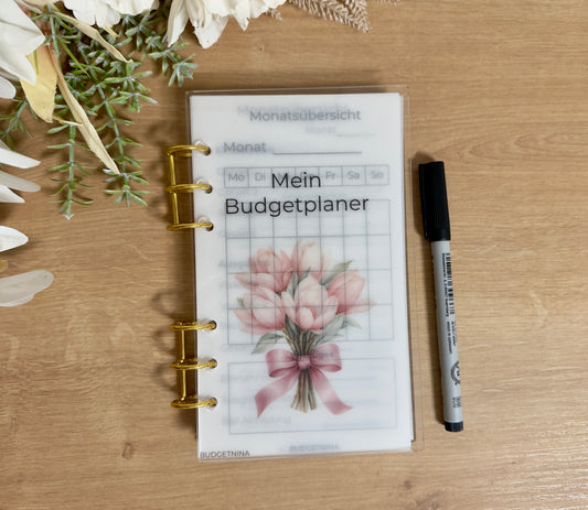 Wiederverwendbarer A6 Budgetplaner – Matt laminiertes Transparentpapier