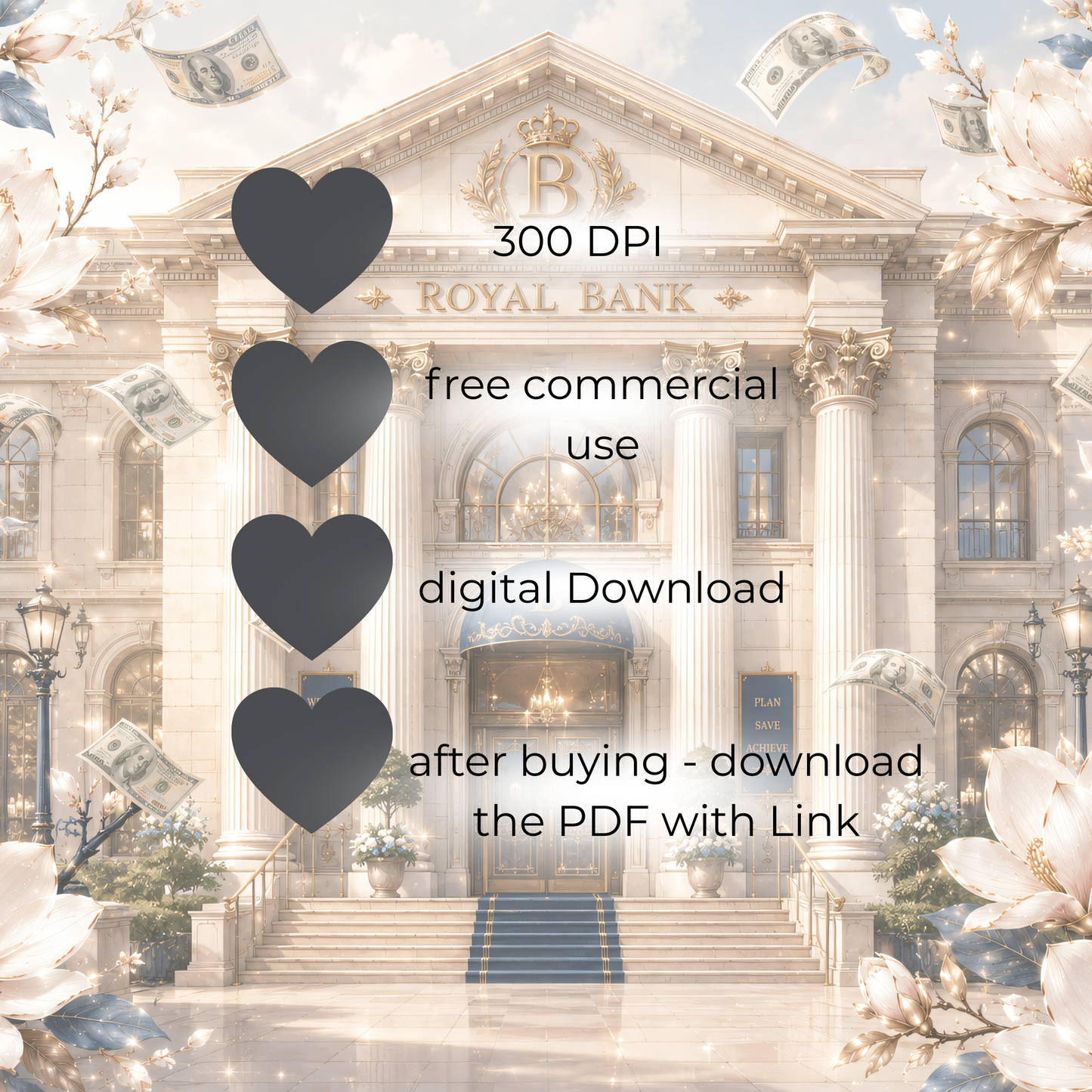 Money Queen Clipart Set – 33 Transparente PNG-Dateien (Luxus & Finanzen)