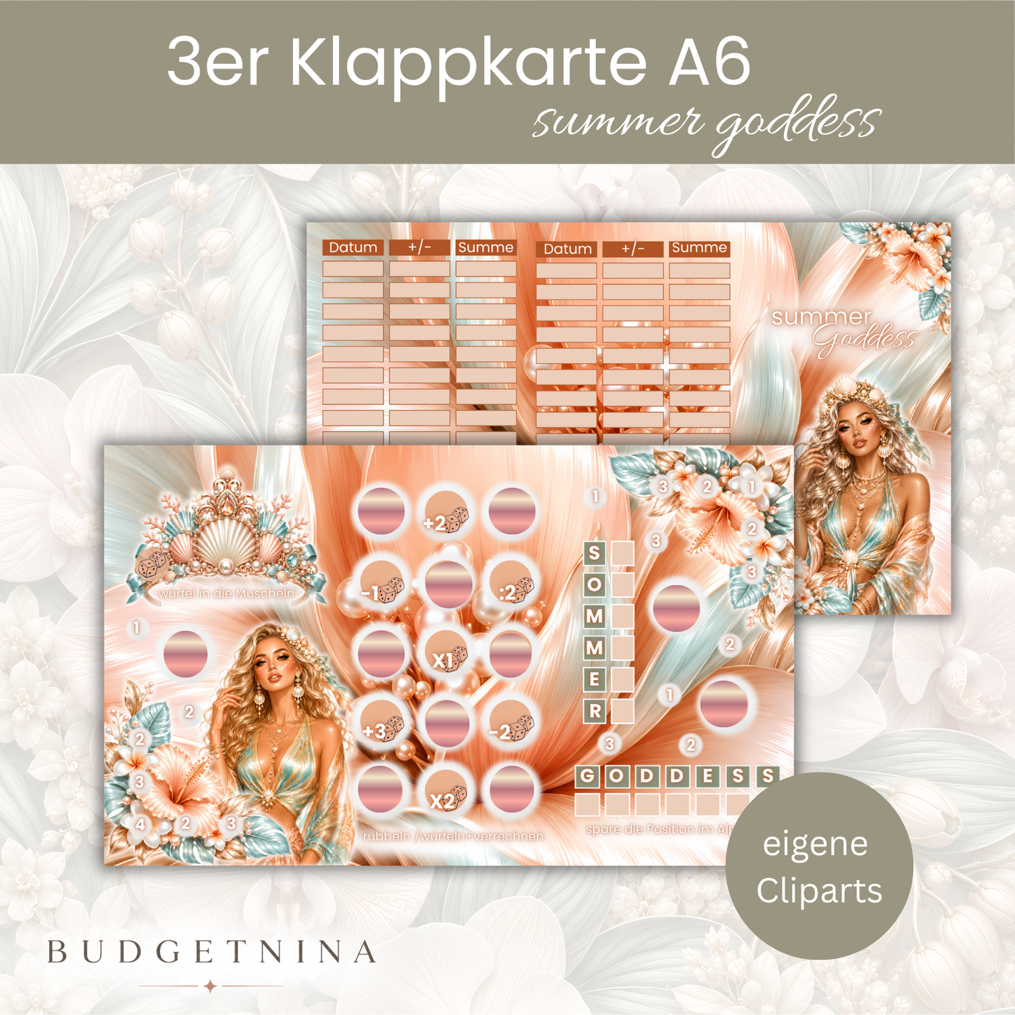 Summer Goddess -  3er Klappkarte