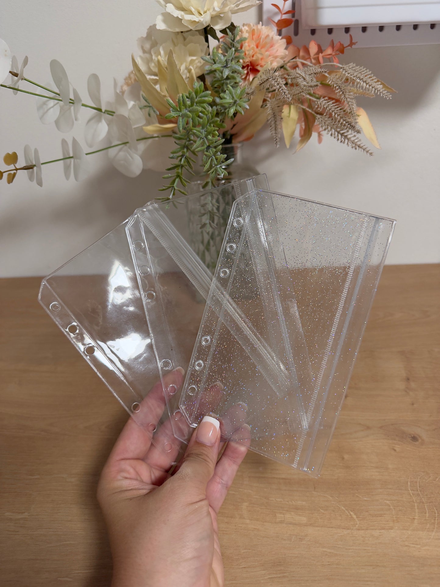 A6 Hüllen Clear & Glitzer - 3 Varianten